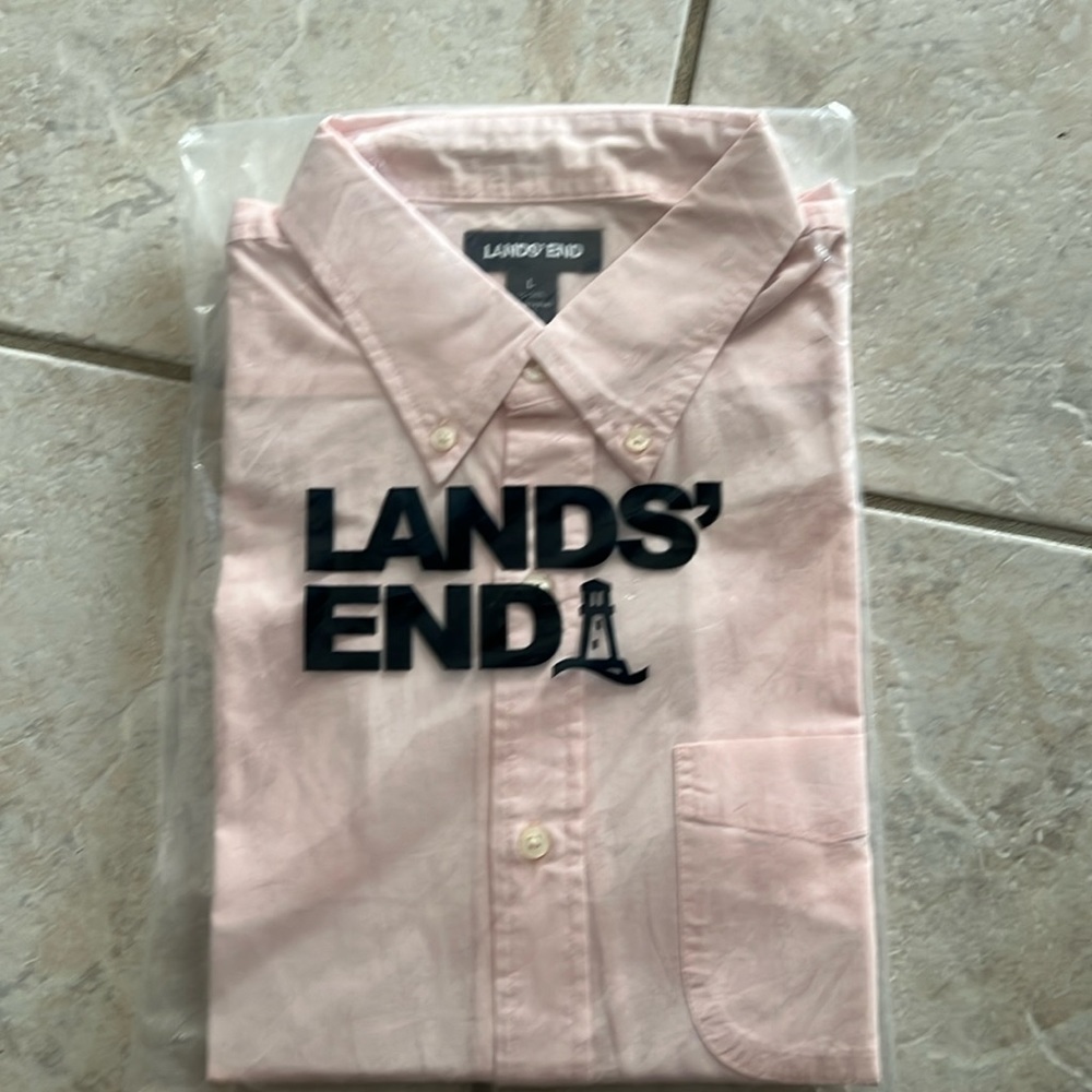Lands’ End Long Sleeve Dress Shirt - Pink